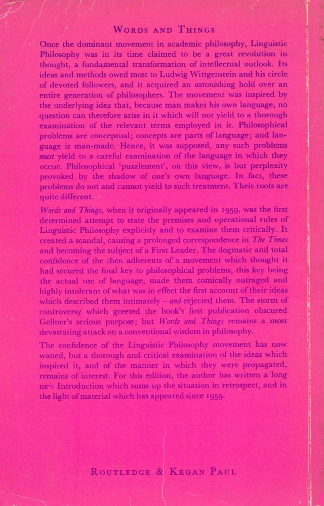 『Words and things : an examination of, and an attack on, linguistic philosophy』 6