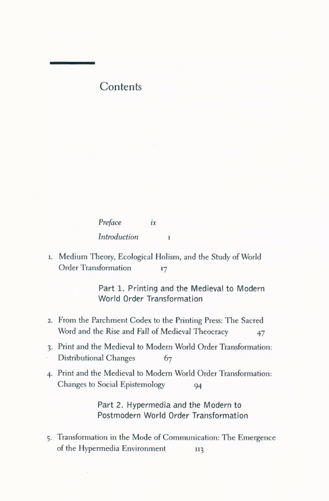 『Parchment, Printing, and Hypermedia : communication in world order transformation』 2