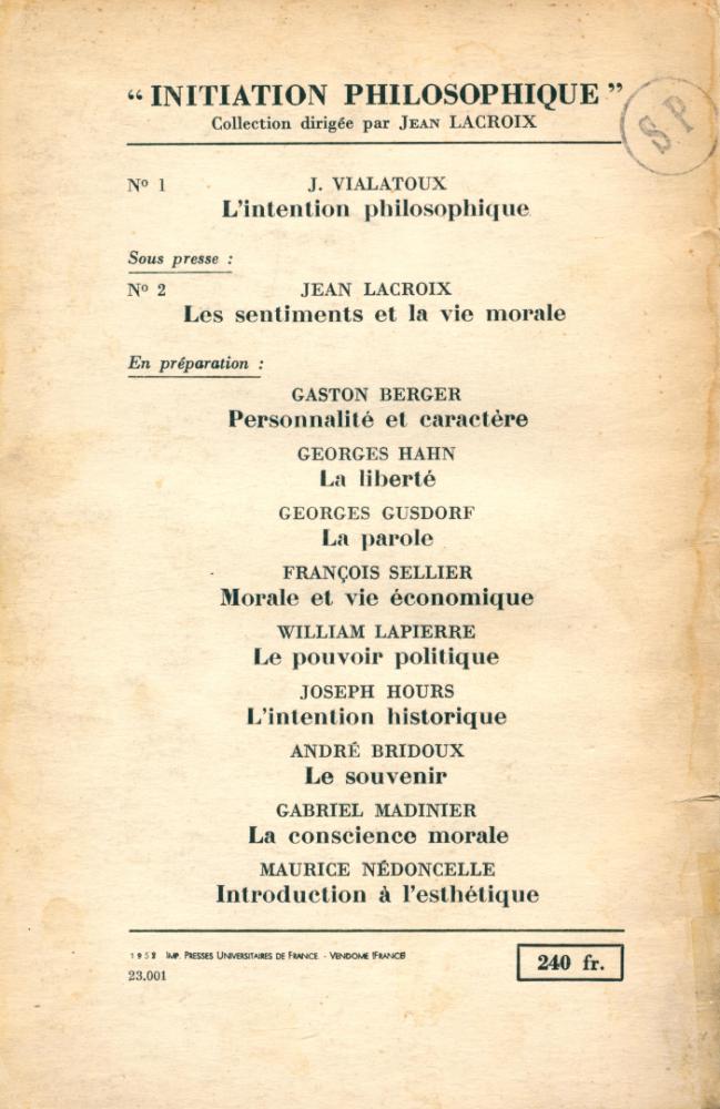 『L'INTENTION PHILOSOPHIQUE』 3