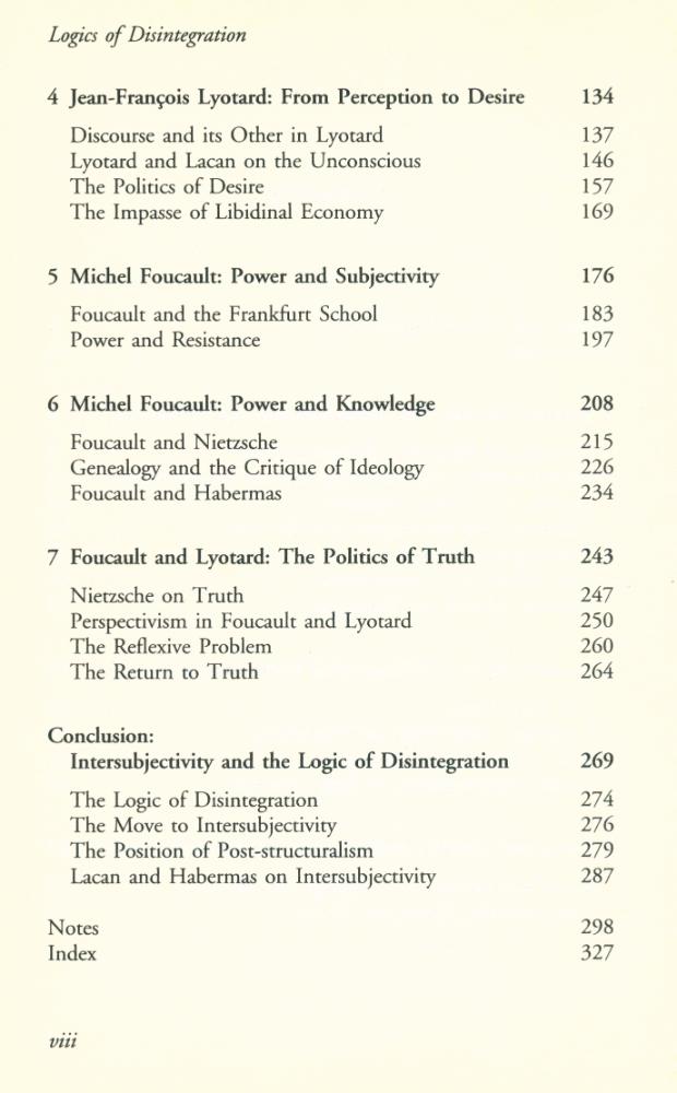 『LOGICS OF DISINTEGRATION : post - structuralist thought and the claims of critical theory』 3