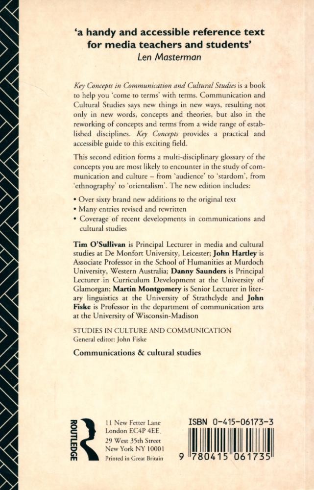 『Key Concepts in Communication and Cultural Studies』 3