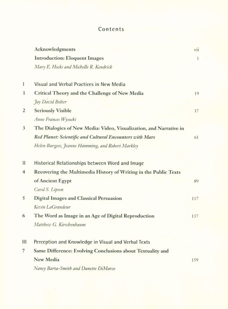 『Eloquent images : word and image in the age of new media』 2