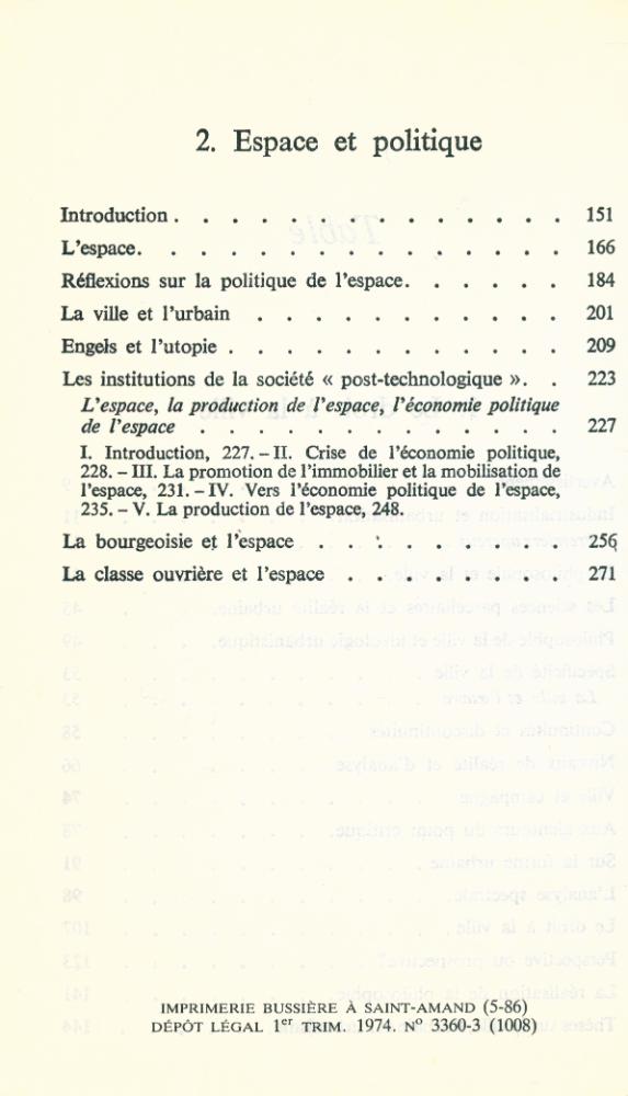 『Le droit à la ville : suivi de, Espace et politique』 3