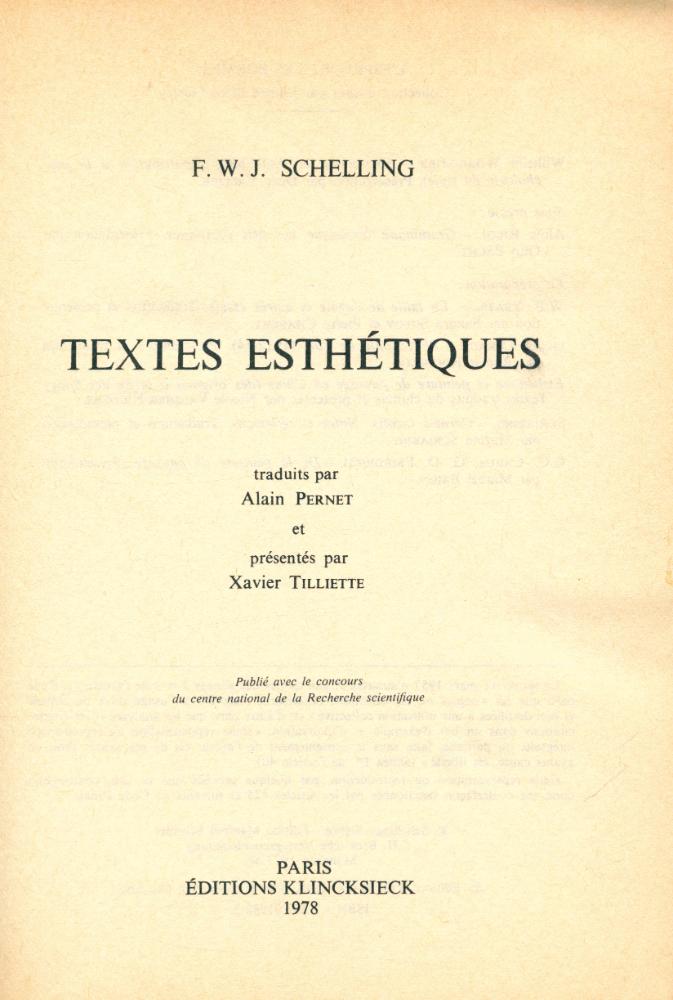 『TEXTES ESTHÉTIQUES』 1
