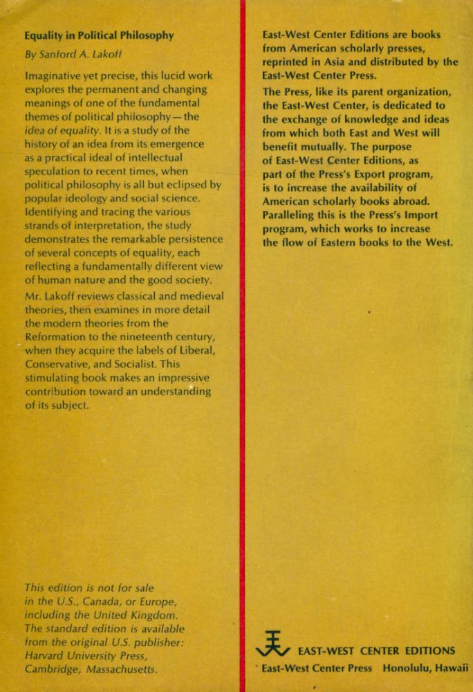 『EQUALITY IN POLITICAL PHILOSOPHY』 3