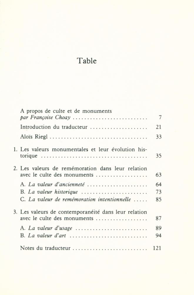 『Le culte moderne des monuments : Sons essence et sa genèse』 2