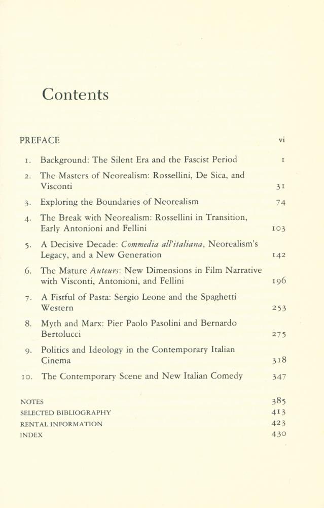 『Italian Cinema : FROM NEOREALISM TO THE PRESENT』 2
