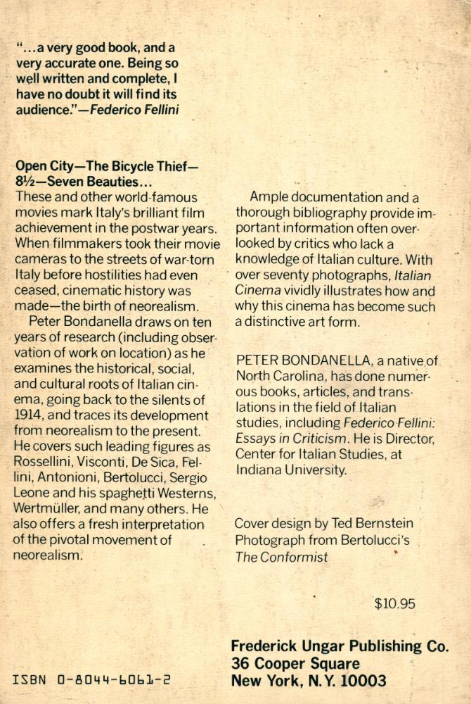 『Italian Cinema : FROM NEOREALISM TO THE PRESENT』 3