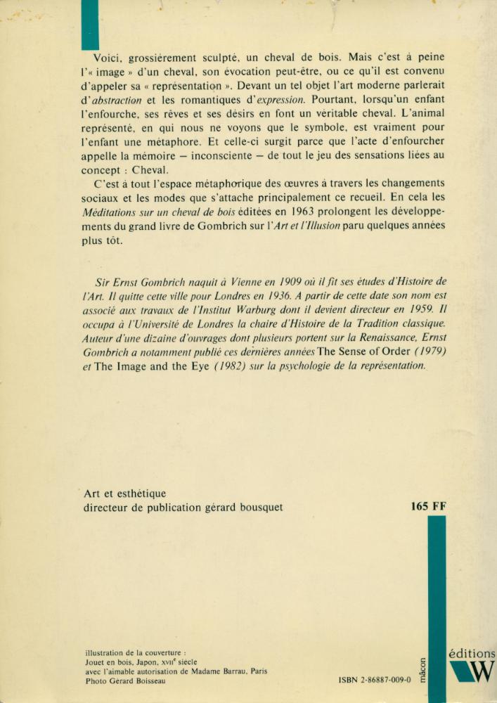 『méditation sur un cheval de bois et autres essais sur la théorie de l'art』 3