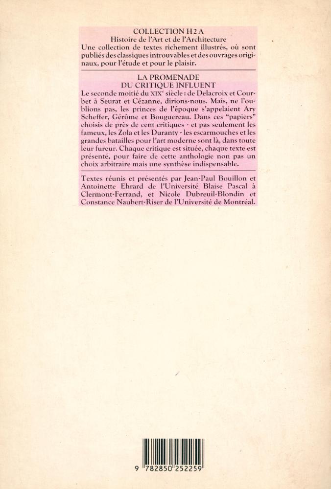 『LA PROMENADE DU CRITIQUE INFLUENT : ANTHOLOGIE DE LA CRITIQUE D'ART EN FRANCE 1850 - 1900』 5