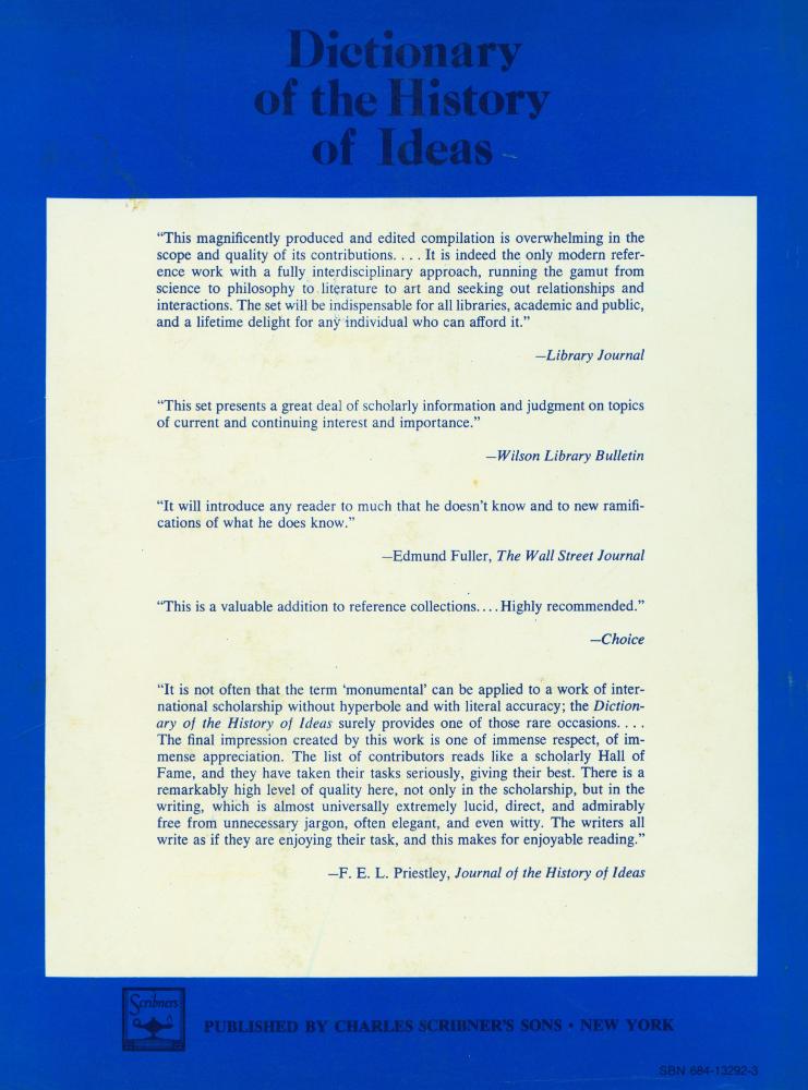 『Dictionary of the History of Ideas : Studies of Selected Pivotal Ideas : Index』 3