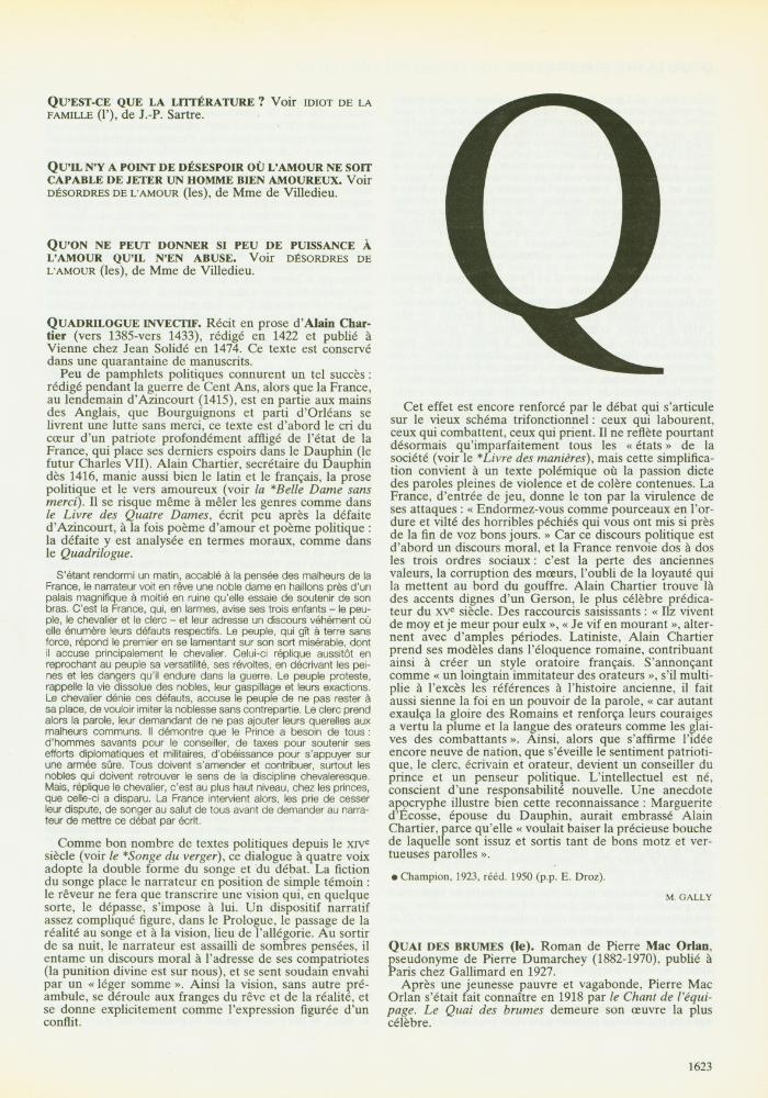『DICTIONNAIRE DES œuvres littéraires  DE LANGUE FRANÇAISE : Q - Z』 2