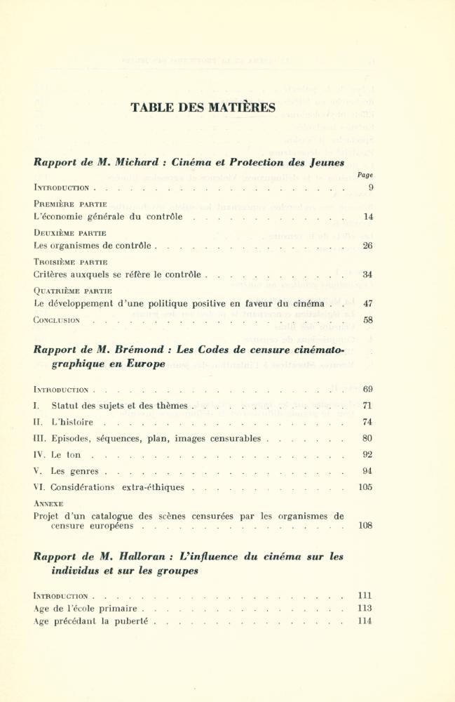 『LE CINEMA ET LA PROTECTION DES JEUNES』 2