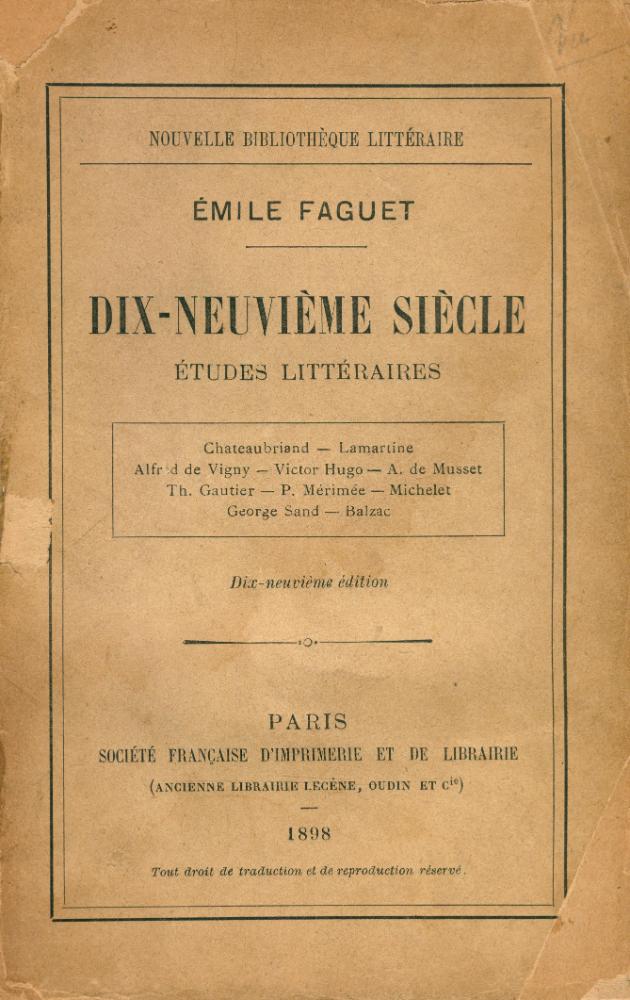 『DIX - NEUVIÈME SIÈCLE : ÉTUDES LITTÉRAIRES』 1