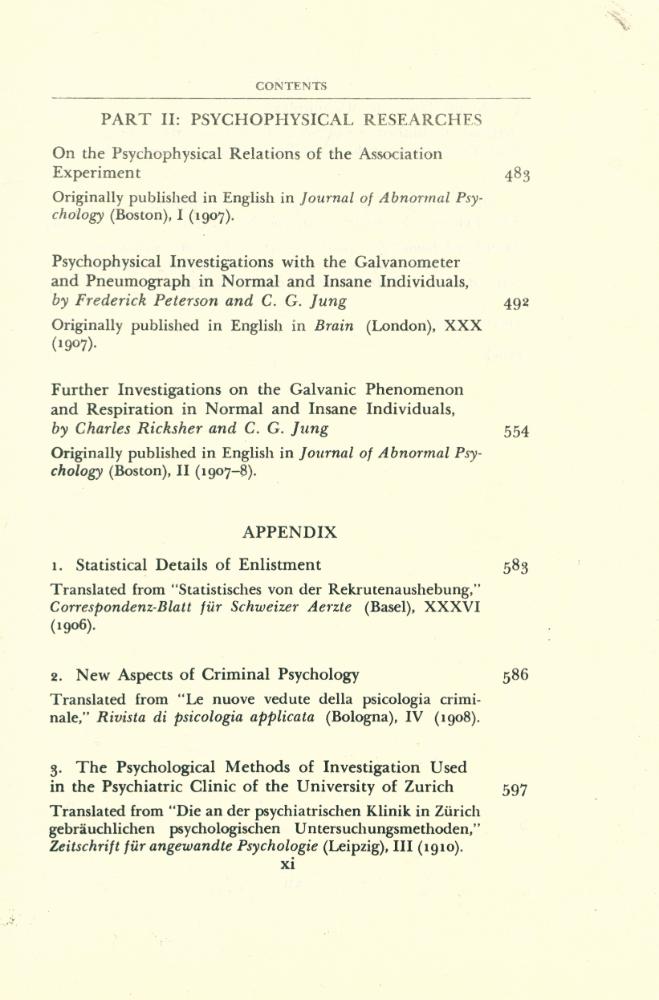 『Collected Works of C.G. Jung, Volume 2 - EXPERIMENTAL RESEARCHES』 5