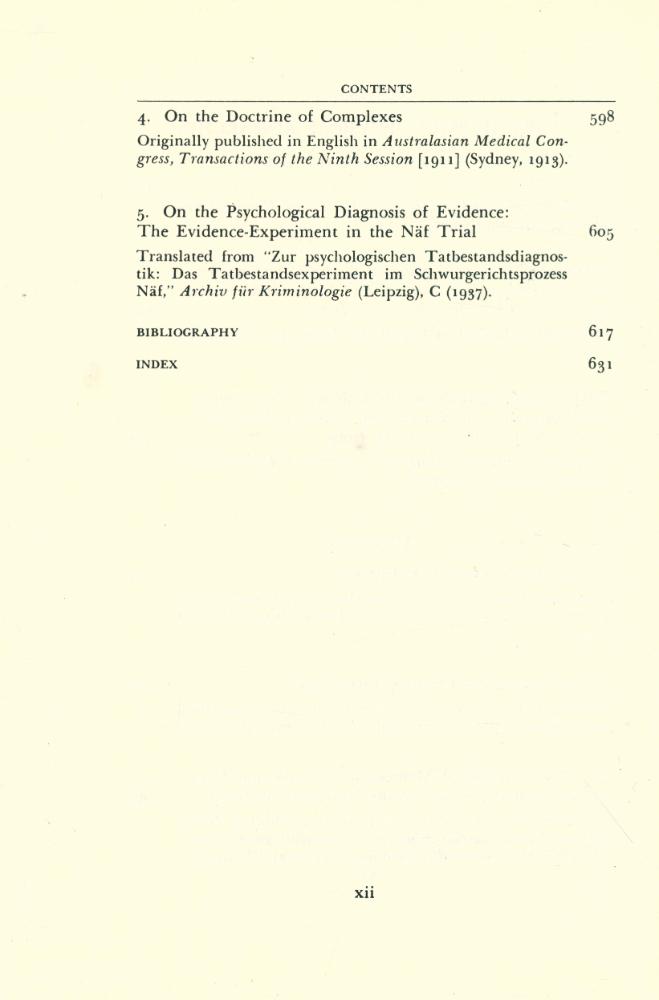 『Collected Works of C.G. Jung, Volume 2 - EXPERIMENTAL RESEARCHES』 6