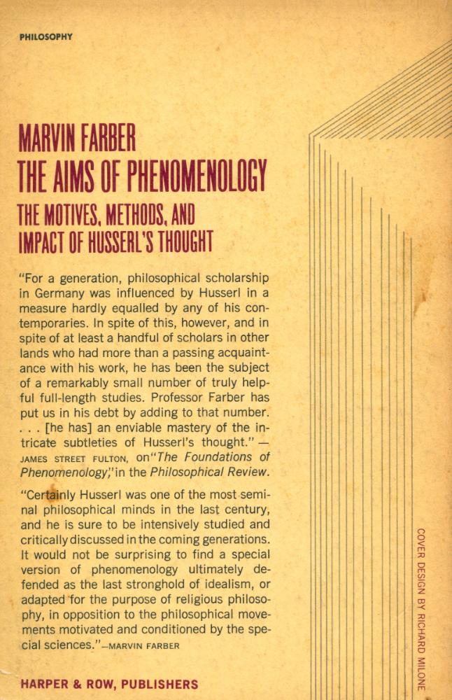 『THE AIMS OF PHENOMENOLOGY』 5