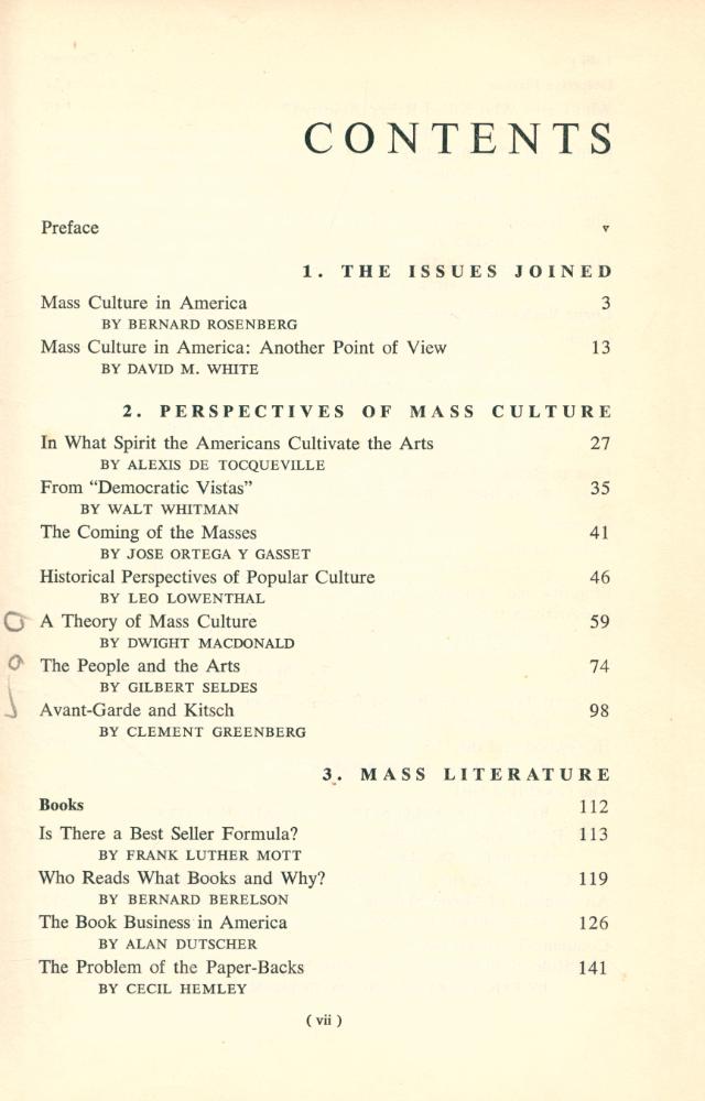 『MASS CULTURE : THE POPULAR ARTS IN AMERICA』 2