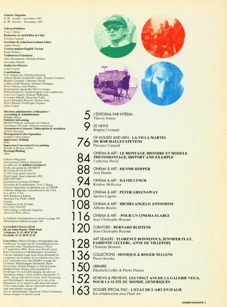 『GALERIES MAGAZINE』 N° 51 October - November 1992 2
