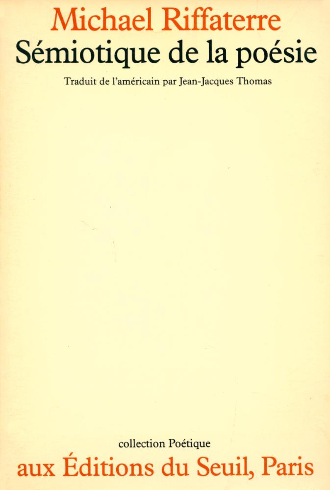 『SÉMIOTIQUE DE LA POÉSIE』 1