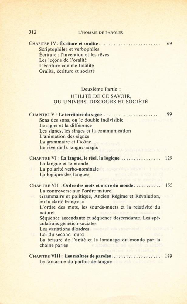 『L'HOMME DE PAROLES : Contribution linguistique aux sciences humaines』 3