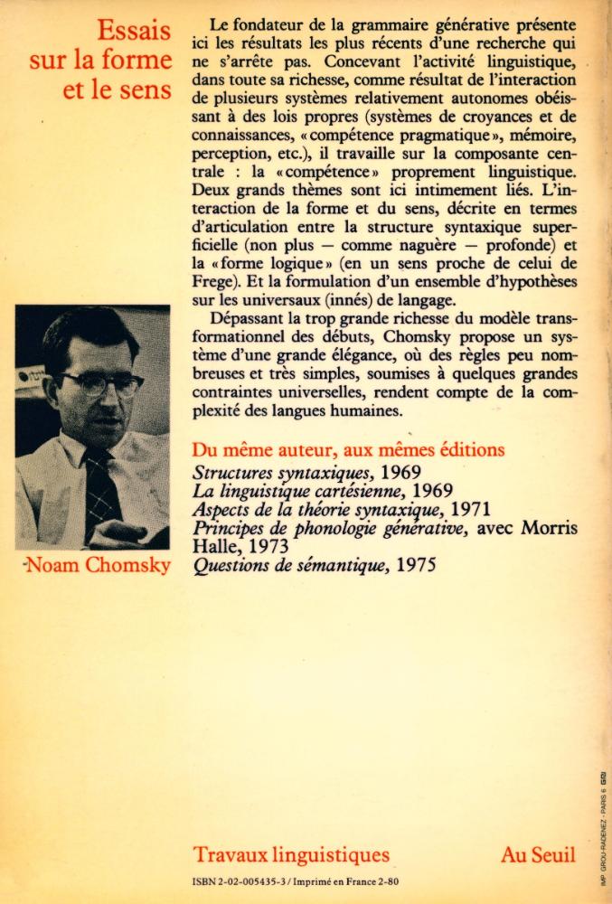 『ESSAIS SUR LA FORME ET LE SENS』 3