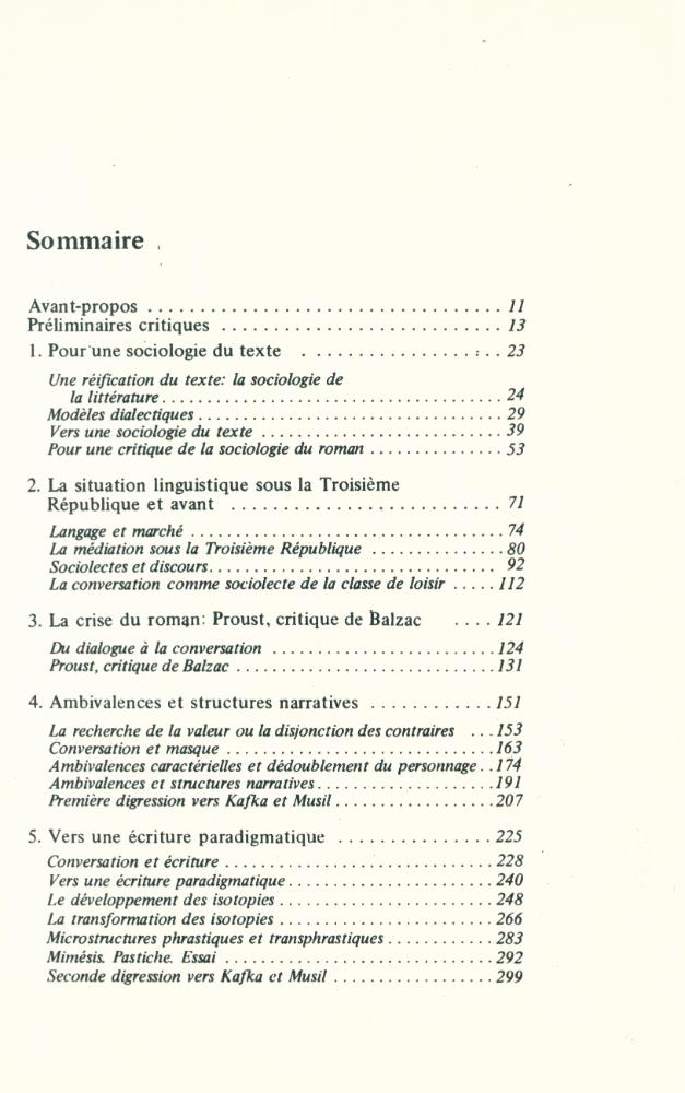 『L'AMBIVALENCE ROMANESQUE : Proust, Kafka, Musil』 2