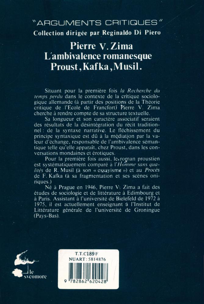 『L'AMBIVALENCE ROMANESQUE : Proust, Kafka, Musil』 4