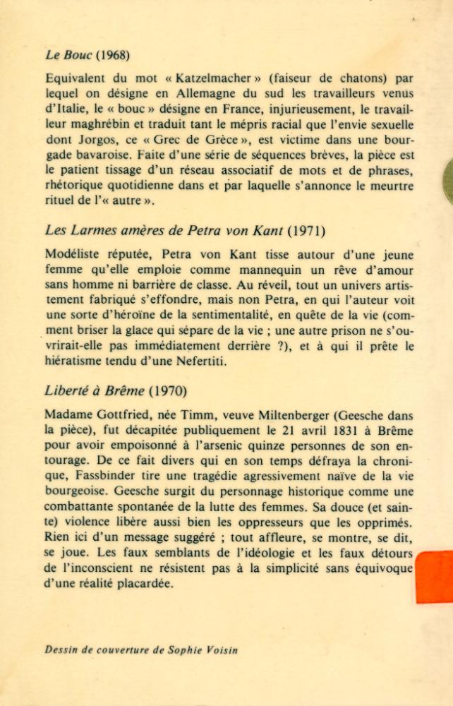 『Scène ouverte - LE BOUC, LES LARMES AMÈRES DE PETRA VON KANT, LIBERTÉ À BRÊME』 3