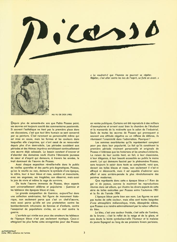 『PICASSO : PREMIÈRE ÉPOQUE 1881 - 1906. PÉRIODES BLEUE ET ROSE』 2