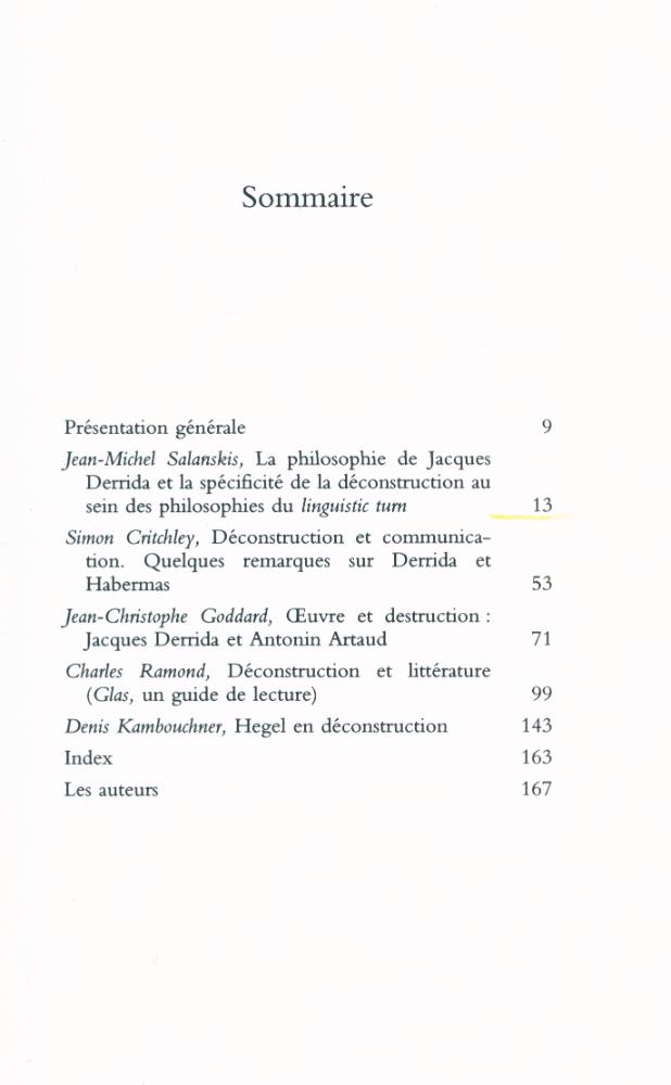 『Derrida : la déconstruction』 2