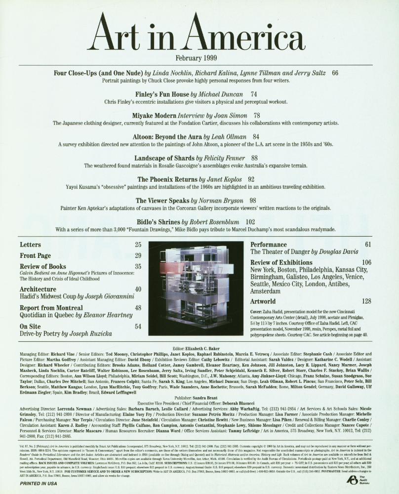 『Art in America』 FEBRUARY 1999 2