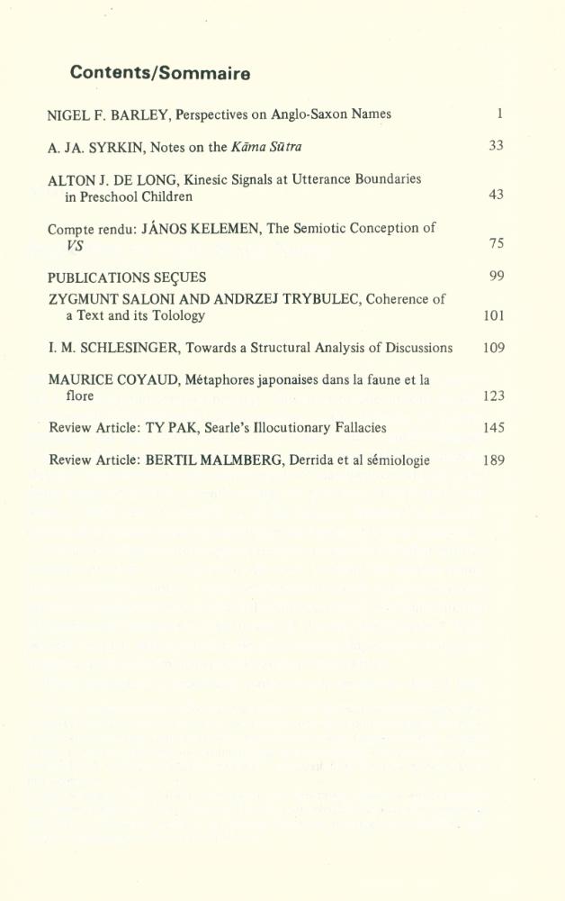 『SEMIOTICA』 VOL.11 NO.1 - 2 3