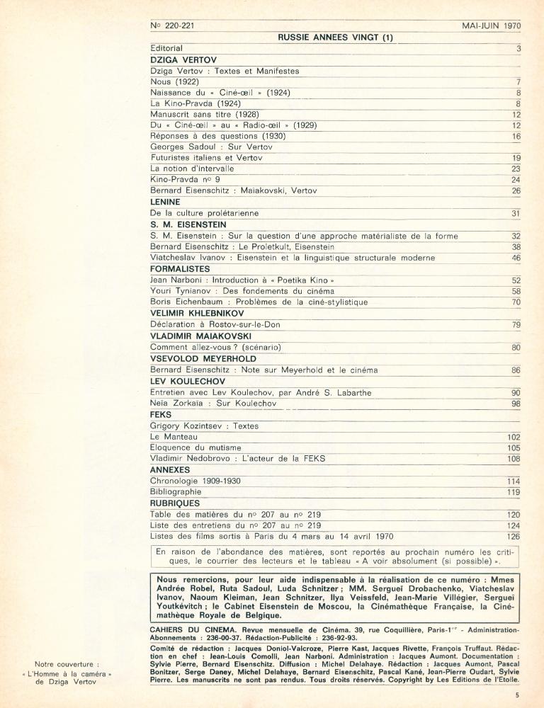 『cahiers du CINEMA』 : Russie années vingt 2