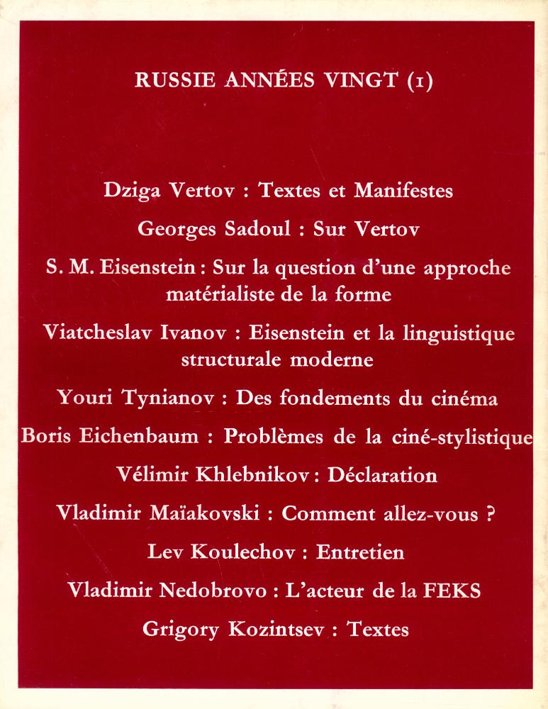『cahiers du CINEMA』 : Russie années vingt 3