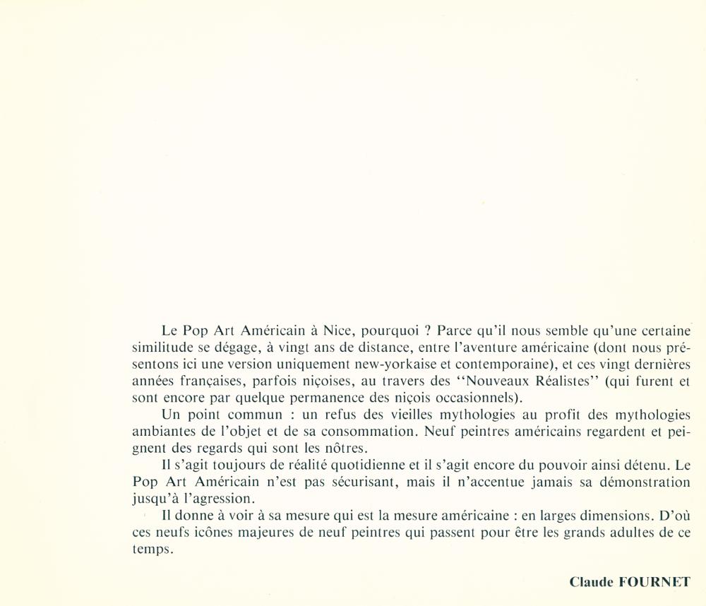 《POP ART AMERICAIN AUJOURD'HUI》 도록 2
