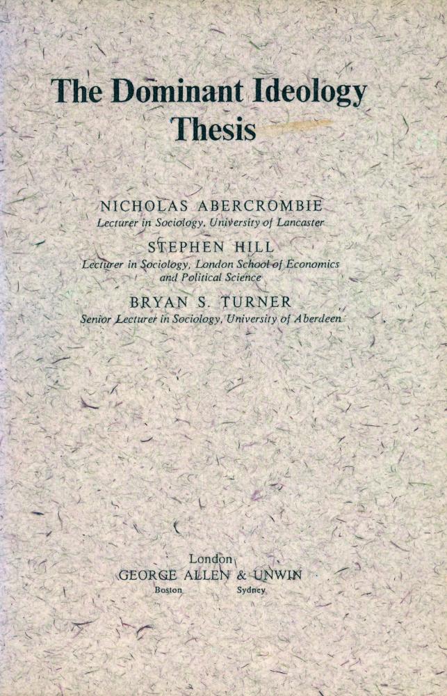 『The dominant ideology thesis』 1