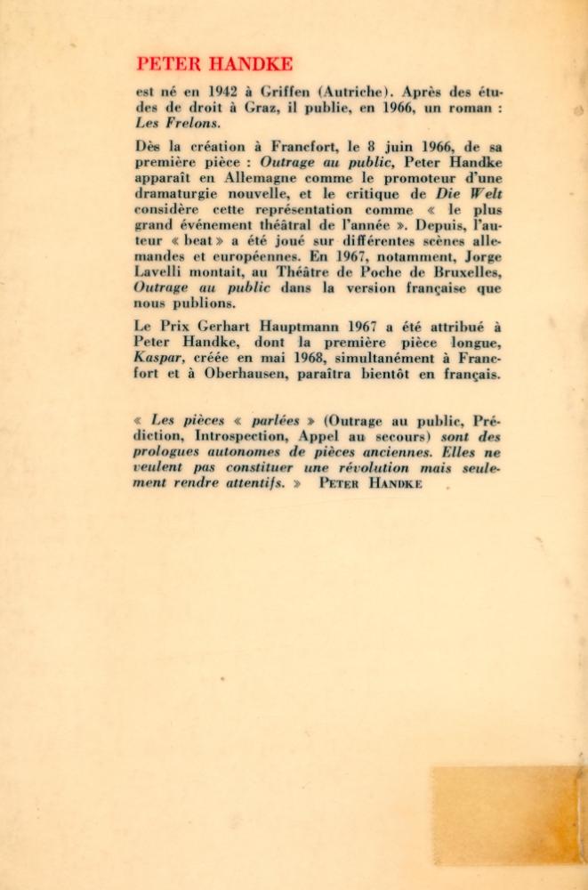 『OUTRAGE AU PUBLIC ET AUTRES PIÈCES』 3