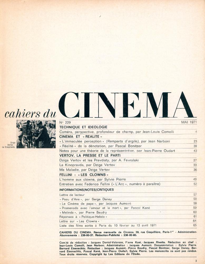 『cahiers du CINEMA』 Nº 229 MAI 1971 2