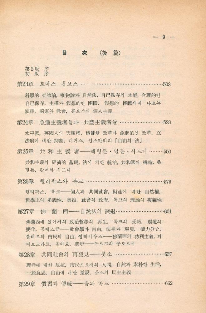『政治思想史 後(정치사상사 후)』 2