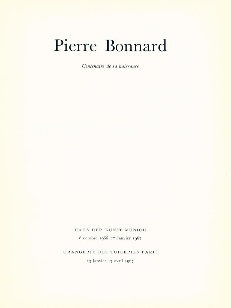 《Pierre Bonnard : Centenaire de sa naissance》 1