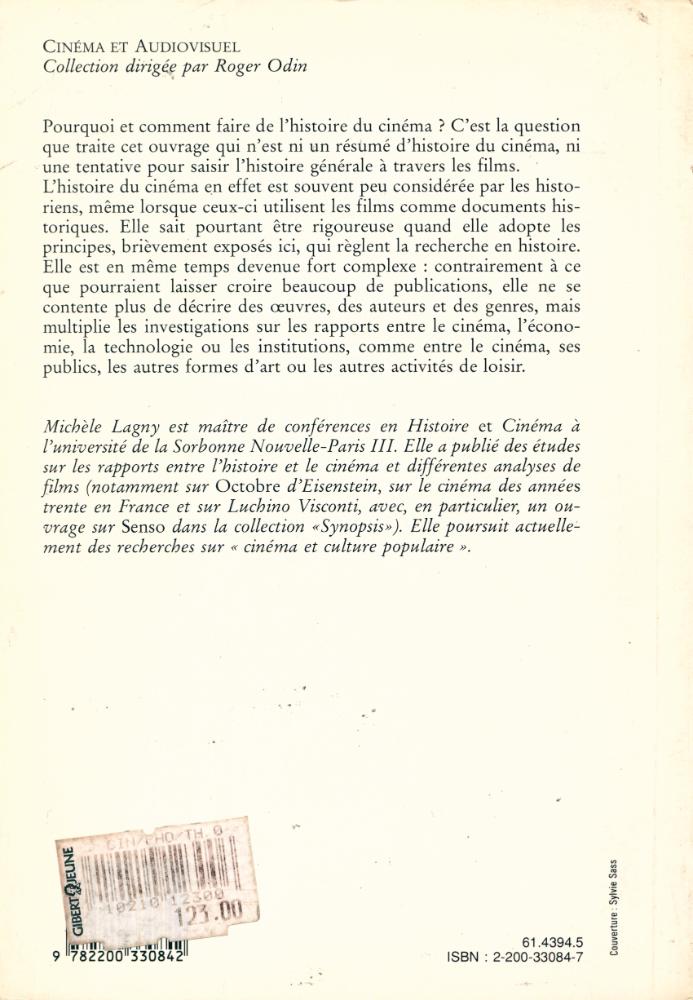 『de l'Histoire du cinéma : Méthode historique et histoire du cinéma』 6