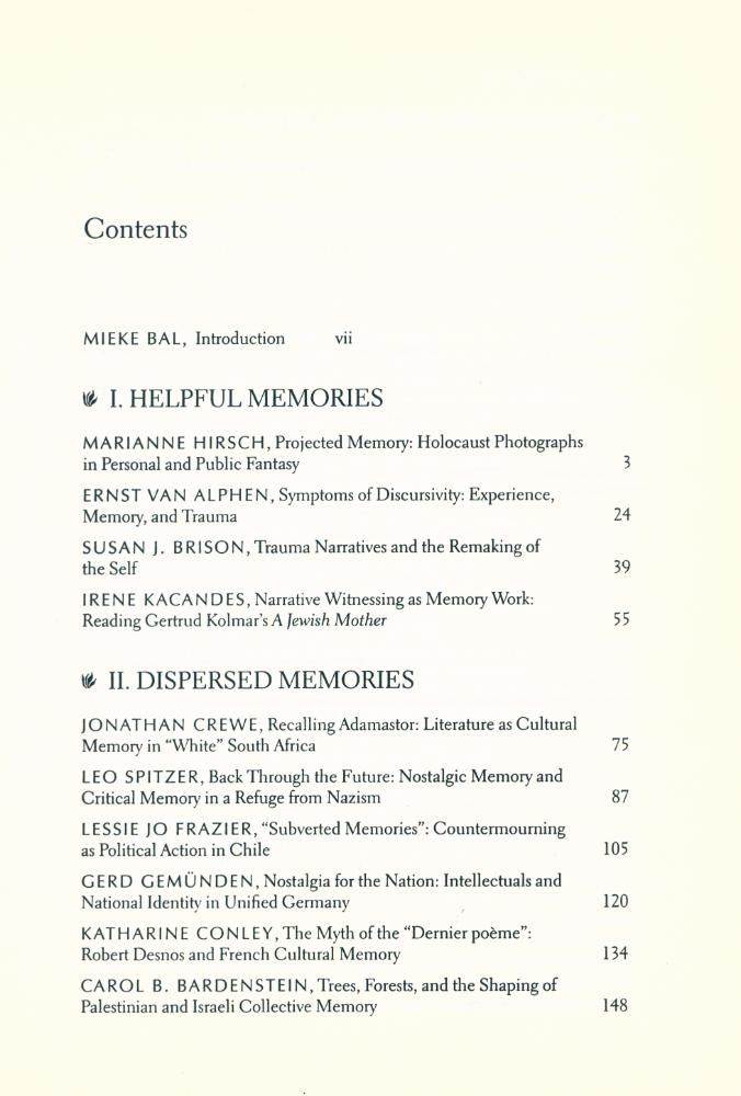 『Acts of Memory : cultural recall in the present』 2