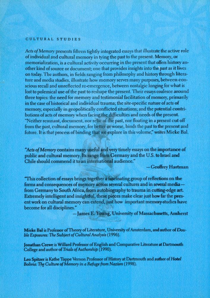 『Acts of Memory : cultural recall in the present』 4