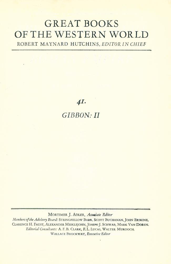 『GREAT BOOKS OF THE WESTERN WORLD : 41 GIBBON Ⅱ』 1