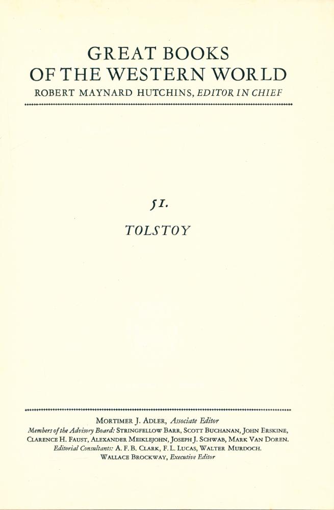 『GREAT BOOKS OF THE WESTERN WORLD : 51 TOLSTOY』 1