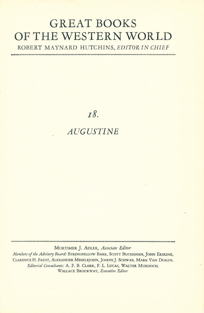 『GREAT BOOKS OF THE WESTERN WORLD : 18 AUGUSTINE』 1