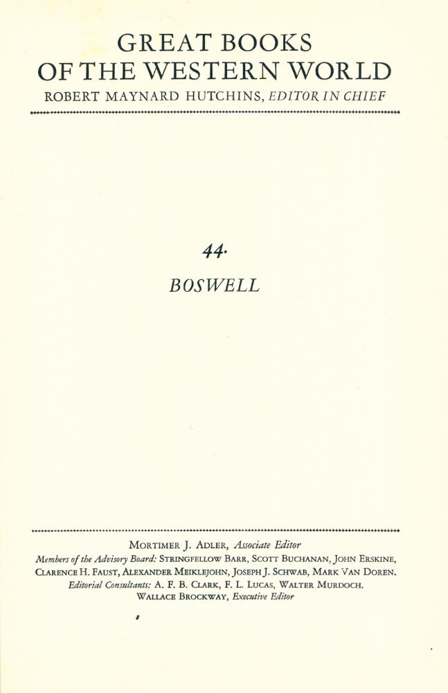 『GREAT BOOKS OF THE WESTERN WORLD : 44 Boswell』 1