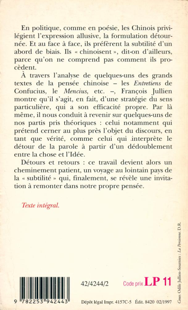 『LE DÉTOUR ET L'ACCÈS : Stratégies du sens en Chine, en Grèce』 3