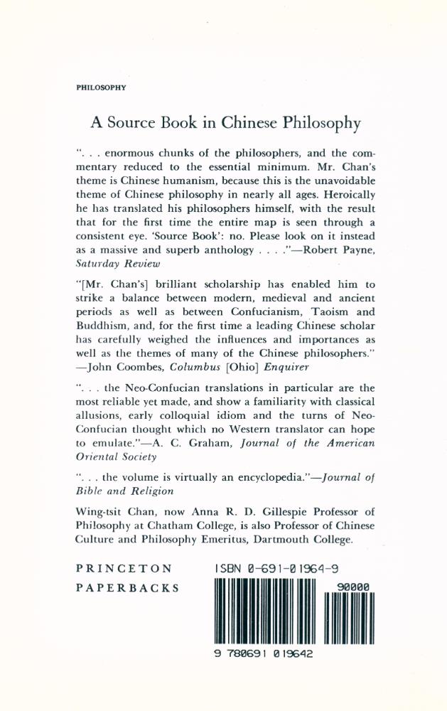 『A SOURCE BOOK IN CHINESE PHILOSOPHY』